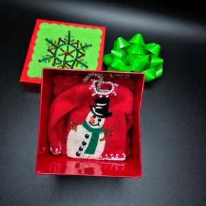 Michael Simon Snowman Mini Sweater Christmas Ornament In Box